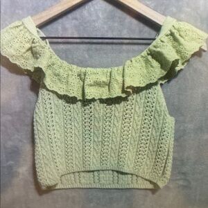 Green Ruffled Kids Blouse